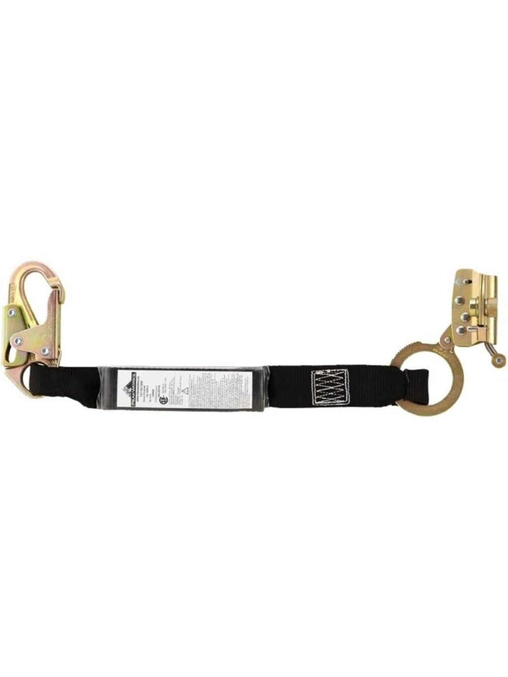Durable Fall Protection Rope Grab with Panic Lock & Shock Pack - Black, Small